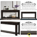 Pine Wood Console Table with 4 Drawers and Bottom Shelf for Entryway Hallway