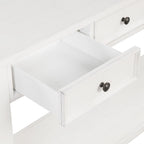 Pine Wood Console Table with 4 Drawers and Bottom Shelf for Entryway Hallway