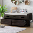 Storage Bench with 2 Drawers and Hidden Storage Space