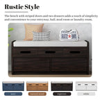 Storage Bench with 2 Drawers and Hidden Storage Space