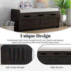Storage Bench with 2 Drawers and Hidden Storage Space