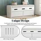 Storage Bench with 2 Drawers and Hidden Storage Space