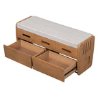 Storage Bench with 2 Drawers and Hidden Storage Space