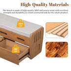 Storage Bench with 2 Drawers and Hidden Storage Space