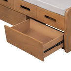 Storage Bench with 2 Drawers and Hidden Storage Space