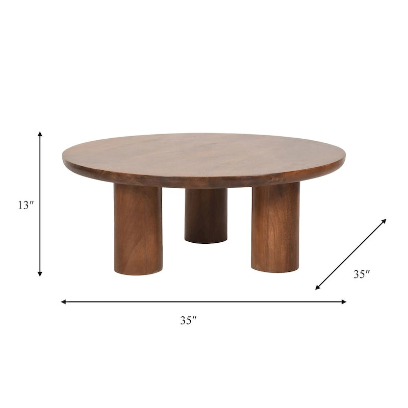 Sagebrook Home Mango Wood Elegant Pair of Boho Coffee Tables for Modern Homes