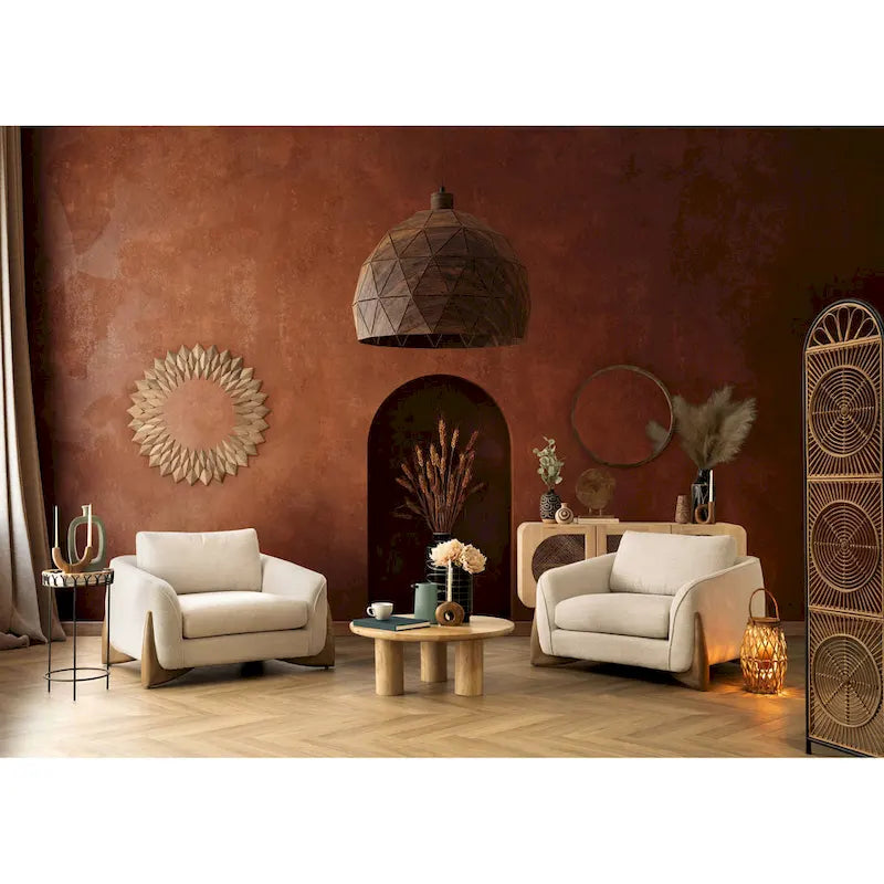 Sagebrook Home Mango Wood Elegant Pair of Boho Coffee Tables for Modern Homes