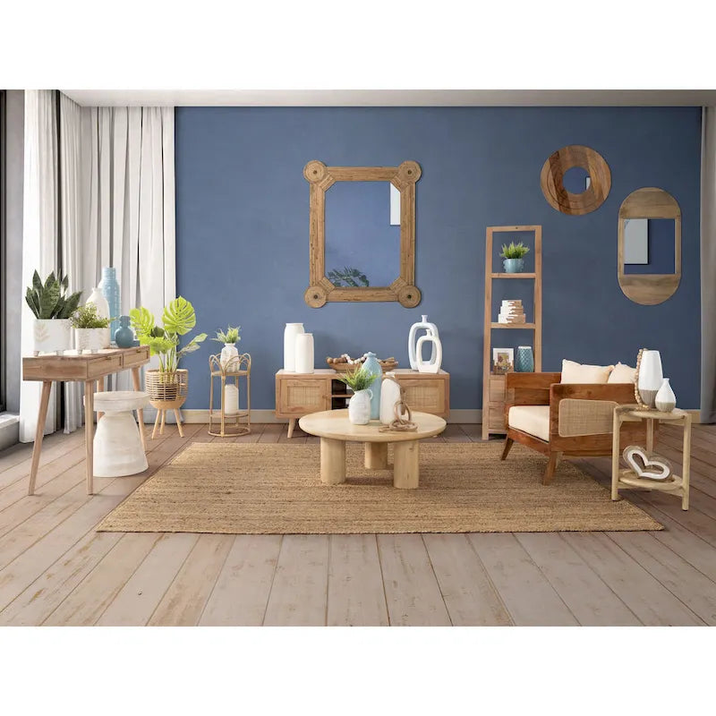 Sagebrook Home Mango Wood Elegant Pair of Boho Coffee Tables for Modern Homes