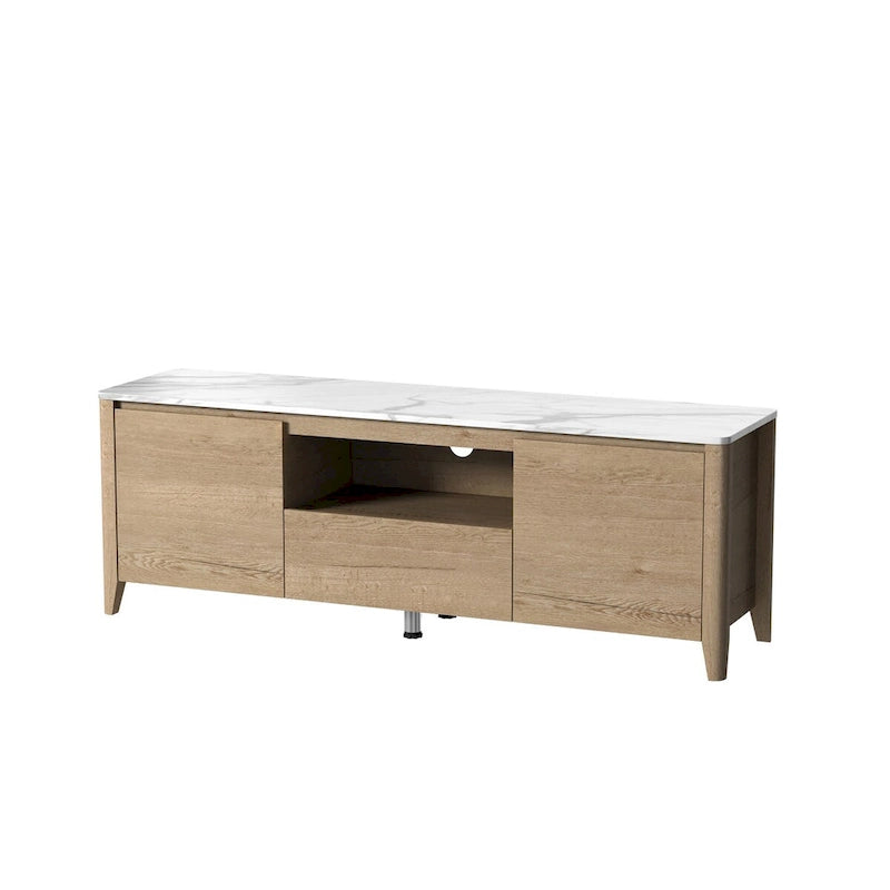 58 Inches Modern TV stand with LED Lights Entertainment Center TV cabinet with Storage for Up to 80 inch for Living Room Bedroom