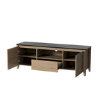 58 Inches Modern TV stand with LED Lights Entertainment Center TV cabinet with Storage for Up to 80 inch for Living Room Bedroom