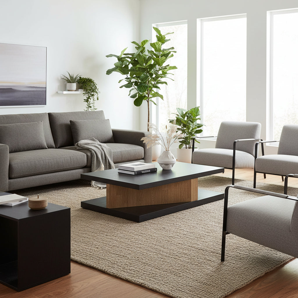 Brown/Beige Coffee Table - 60W x 35D x 16H