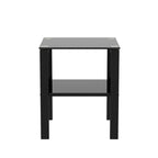 Set of 2, Glass two layer tea table, small round table, bedroom corner table, living room side table