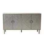 4-Door Storage Cabinet with Pine Legs and MDF