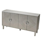 4-Door Storage Cabinet with Pine Legs and MDF