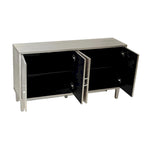 4-Door Storage Cabinet with Pine Legs and MDF