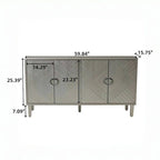 4-Door Storage Cabinet with Pine Legs and MDF