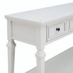 50L Classic Retro Style Console Table with Three Top Drawers and Open Style Bottom Shelf (Gray Wash)