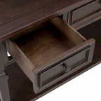 50L Classic Retro Style Console Table with Three Top Drawers and Open Style Bottom Shelf (Gray Wash)
