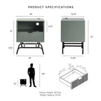 DH BASIC 2-Piece Modern Coffee Table and End Table Set with 3D Wave Accented Drawers by Denhour