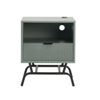 DH BASIC 2-Piece Modern Coffee Table and End Table Set with 3D Wave Accented Drawers by Denhour