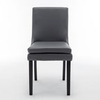 Modern Dining Chairs Set of 2, Upholstered Kitchen & Dining Room Chairs with Solid Wood Legs,Tufted Linen Fabric Chairs