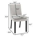 Modern Dining Chairs Set of 2, Upholstered Kitchen & Dining Room Chairs with Solid Wood Legs,Tufted Linen Fabric Chairs