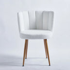 Round Dining Table with 4 Teddy Plush Fabric Chairs