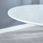Round Dining Table with 4 Teddy Plush Fabric Chairs