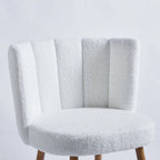Round Dining Table with 4 Teddy Plush Fabric Chairs