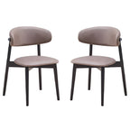 Anae 23 Inch Side Dining Chair Set of 2, Turned Legs, Gray Fabric, Black
