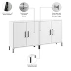 Essence Low Storage Cabinet with Doors - Set of 2 by Bush Furniture