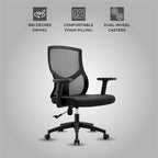 Glen Mid-Back Office Chair with Adjustable Height, Swivel and Tilt by LeisureMod