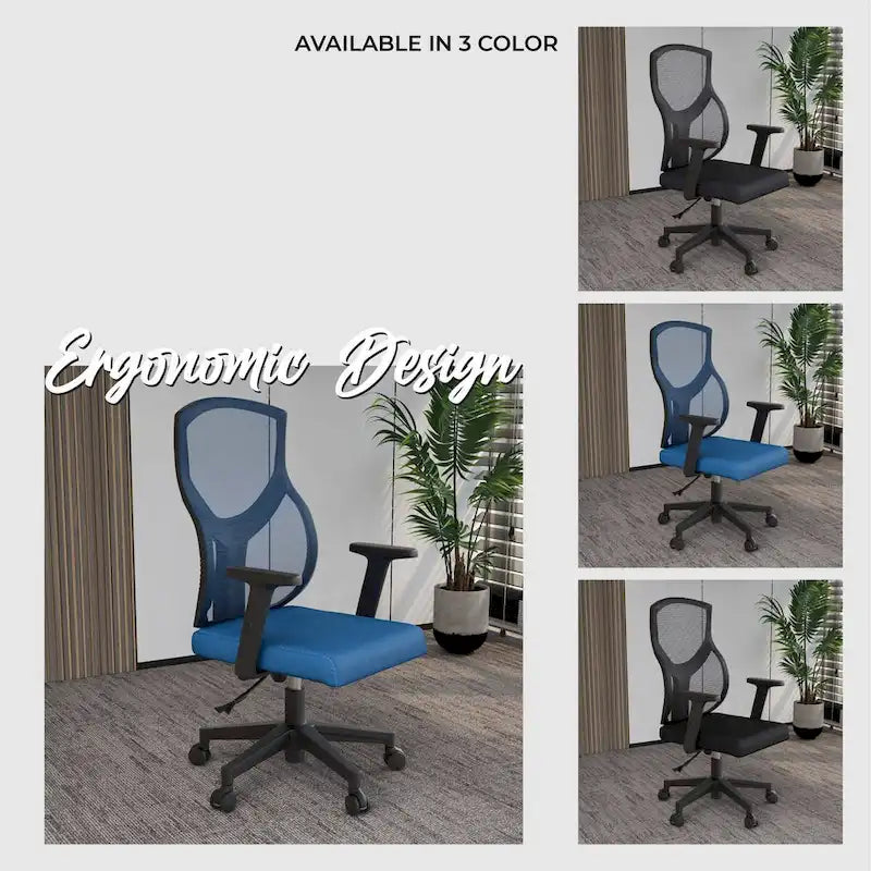 Glen Mid-Back Office Chair with Adjustable Height, Swivel and Tilt by LeisureMod