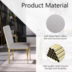 Luxurious White Boucle Dining Chairs with Polished Gold Metal Legs