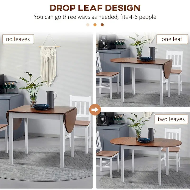 Solid Wood Kitchen Table,Drop Leaf Tables,Folding Dining Table