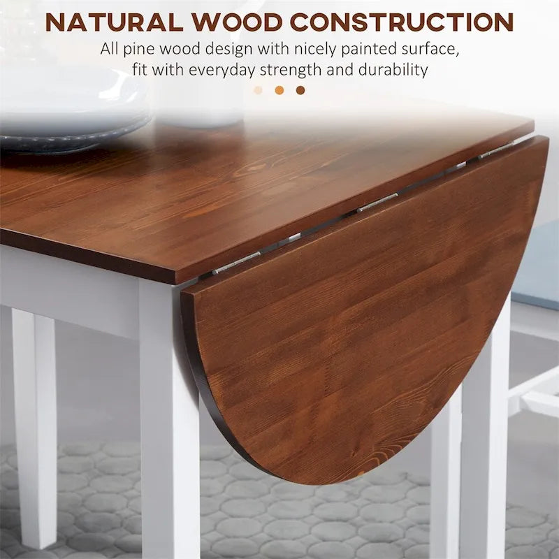 Solid Wood Kitchen Table,Drop Leaf Tables,Folding Dining Table