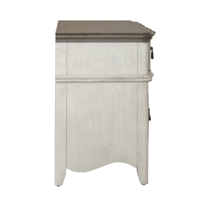Chesapeake Wirebrushed Antique White Credenza - Width 56 x Depth 21 x Height 30