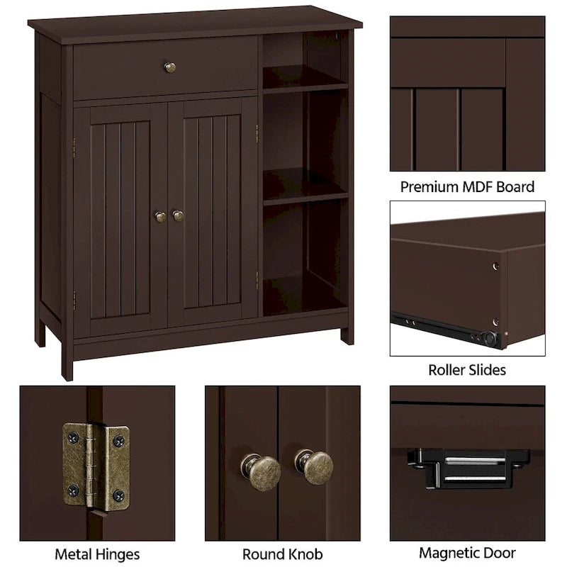 Yaheetech Free-Standing Bathroom Floor Cabinet with Adjustable Drawer