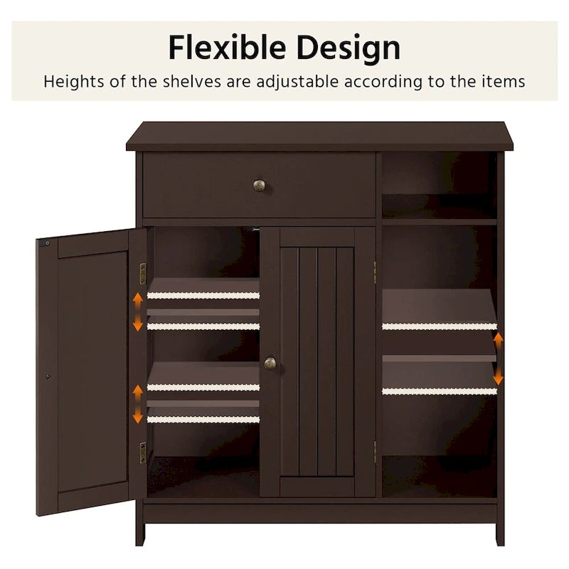 Yaheetech Free-Standing Bathroom Floor Cabinet with Adjustable Drawer