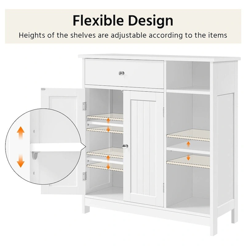 Yaheetech Free-Standing Bathroom Floor Cabinet with Adjustable Drawer