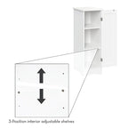 RiverRidge Ashland Single Door Narrow Bathroom and Laundry Storage Cabinet with Adjustable Shelves - White