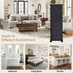 Freestanding Storage Cabinet with 2 Doors and 4 Drawers