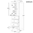 Freestanding Storage Cabinet with 2 Doors and 4 Drawers