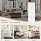 Freestanding Storage Cabinet with 2 Doors and 4 Drawers