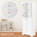 Freestanding Storage Cabinet with 2 Doors and 4 Drawers