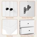 Freestanding Storage Cabinet with 2 Doors and 4 Drawers