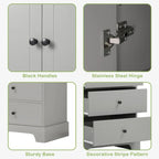 Freestanding Storage Cabinet with 2 Doors and 4 Drawers