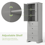 Freestanding Storage Cabinet with 2 Doors and 4 Drawers