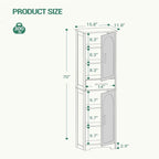 Tall Storage Cabinet Floor Bathroom Cabinet with 2 Doors - 11.81D x 15.75W x 66.93H