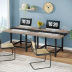 Small Conference Room Table for 4 People, Square 40- Inches Wood Desk for Home Office - 39-inch D